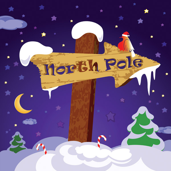 free vector Cute wooden sign vector on snow